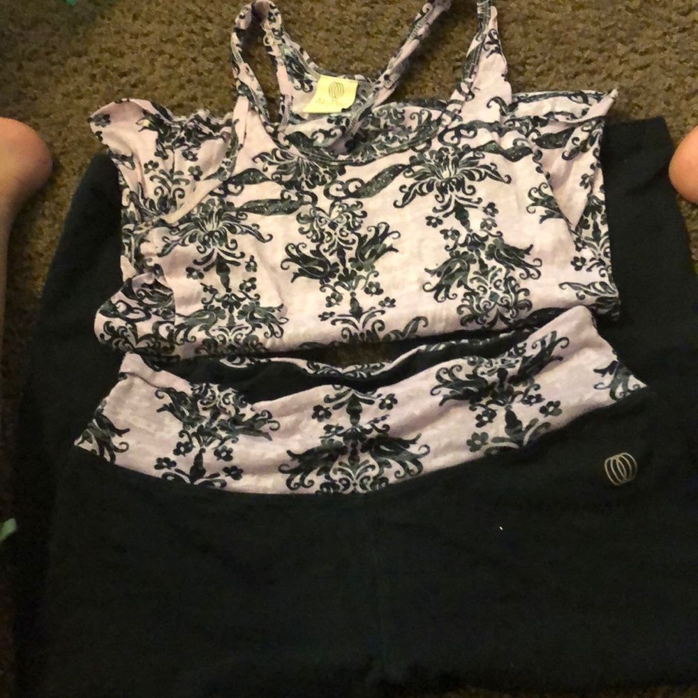 Workout top with matching bottoms